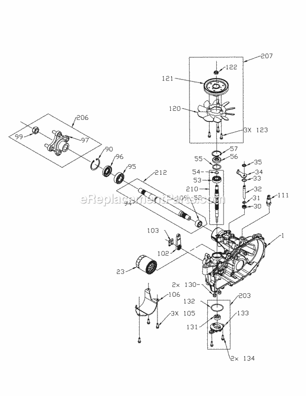 Transmission 02002156 - Right Hand Upper Diagram and Parts List for M50-KHS 53BB5BBP750 Cub Cadet Sprayer